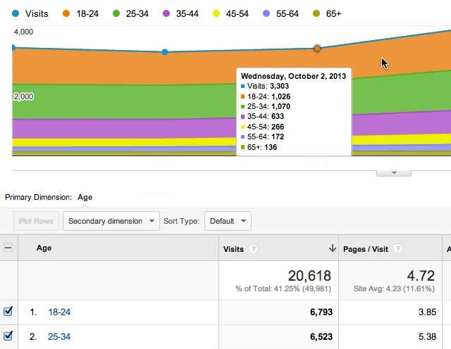 Google Analytics Demographic Report