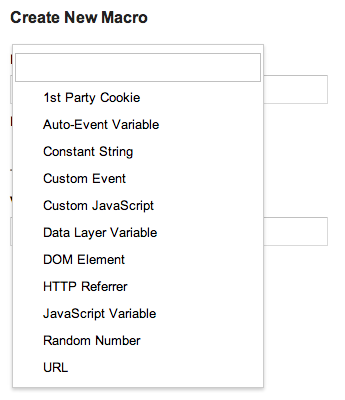 Google Tag Manager Macros