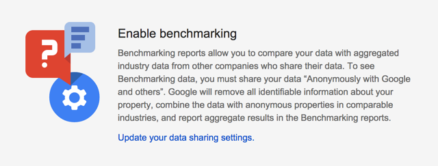 Enabling Google Analytics Benchmarking