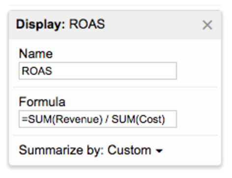 ROAS metric