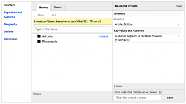 DFP Targeting