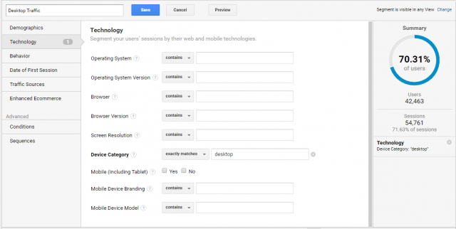 Google Analytics Segment